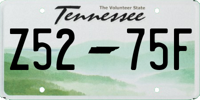 TN license plate Z5275F