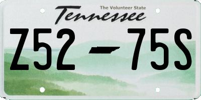 TN license plate Z5275S