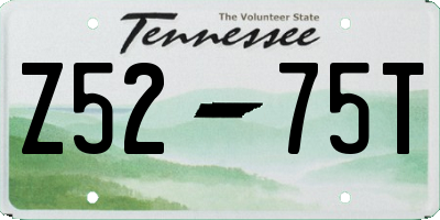 TN license plate Z5275T