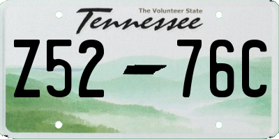 TN license plate Z5276C