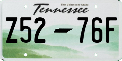 TN license plate Z5276F