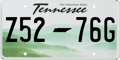 TN license plate Z5276G