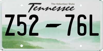 TN license plate Z5276L