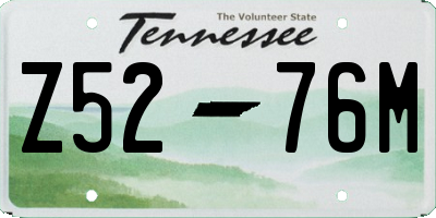 TN license plate Z5276M