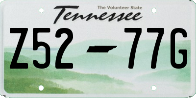 TN license plate Z5277G