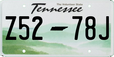 TN license plate Z5278J