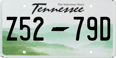 TN license plate Z5279D