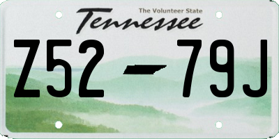 TN license plate Z5279J