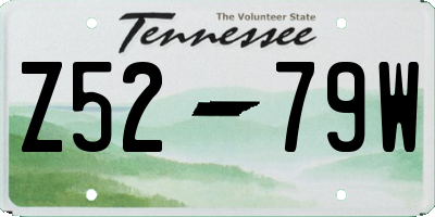 TN license plate Z5279W