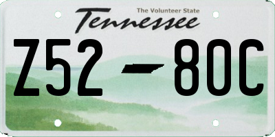 TN license plate Z5280C