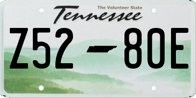 TN license plate Z5280E