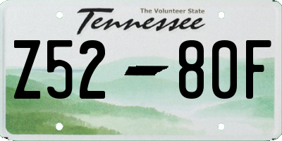 TN license plate Z5280F