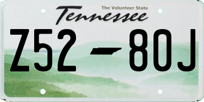 TN license plate Z5280J