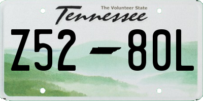 TN license plate Z5280L