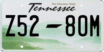 TN license plate Z5280M