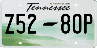 TN license plate Z5280P