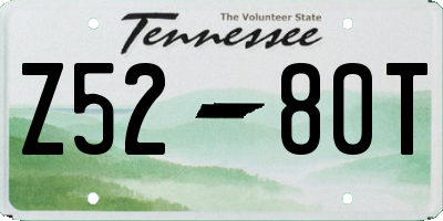 TN license plate Z5280T