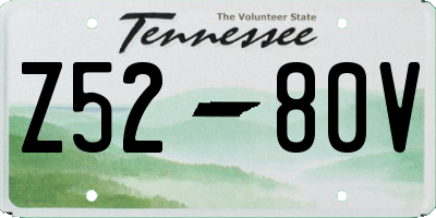 TN license plate Z5280V