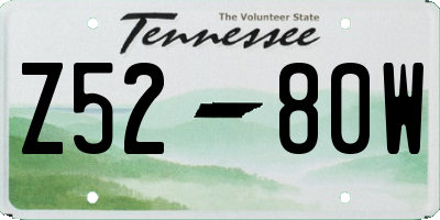 TN license plate Z5280W