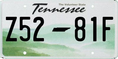 TN license plate Z5281F