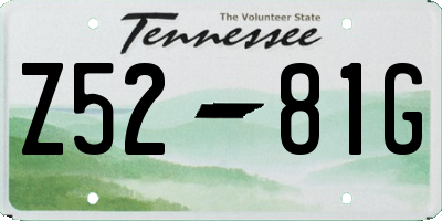 TN license plate Z5281G