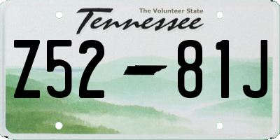 TN license plate Z5281J