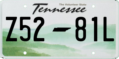 TN license plate Z5281L