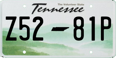 TN license plate Z5281P