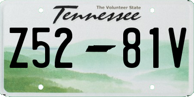 TN license plate Z5281V