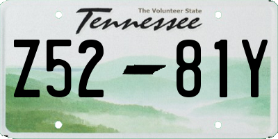 TN license plate Z5281Y