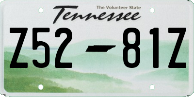 TN license plate Z5281Z