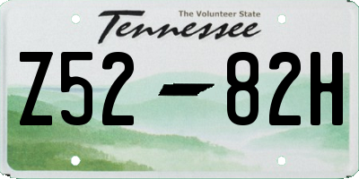 TN license plate Z5282H