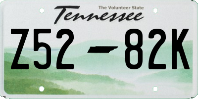 TN license plate Z5282K