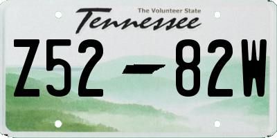 TN license plate Z5282W