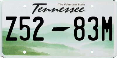 TN license plate Z5283M