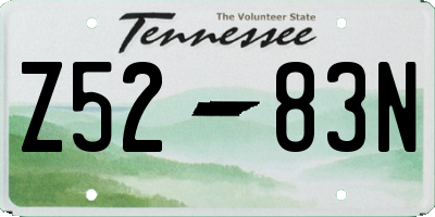 TN license plate Z5283N