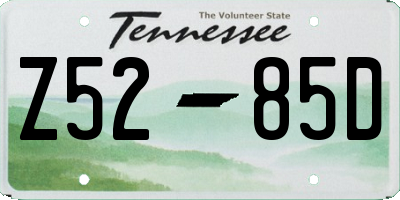 TN license plate Z5285D