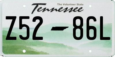 TN license plate Z5286L