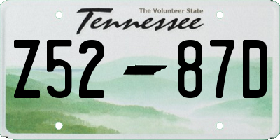 TN license plate Z5287D