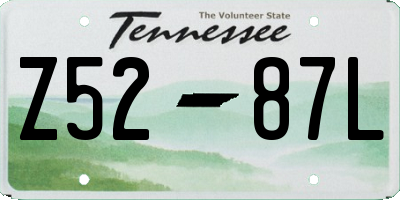 TN license plate Z5287L