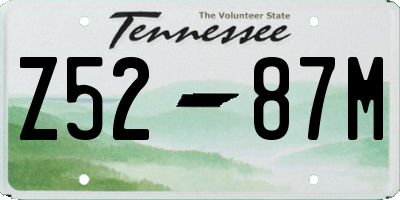 TN license plate Z5287M