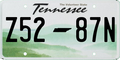 TN license plate Z5287N