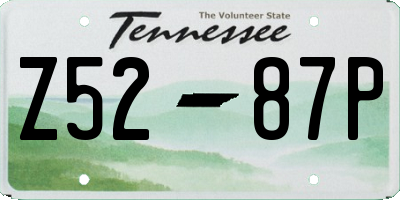 TN license plate Z5287P