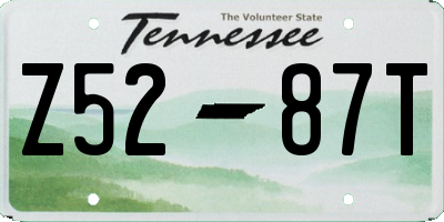 TN license plate Z5287T