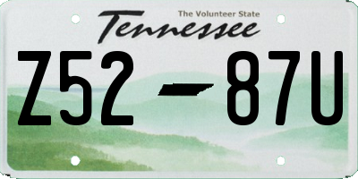 TN license plate Z5287U