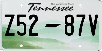 TN license plate Z5287V