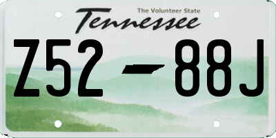 TN license plate Z5288J