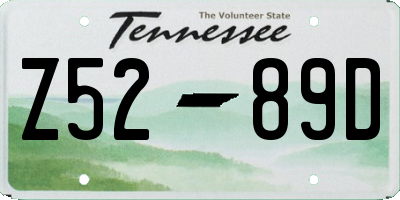 TN license plate Z5289D