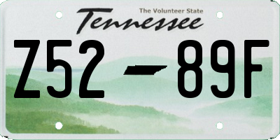 TN license plate Z5289F