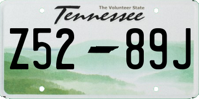 TN license plate Z5289J